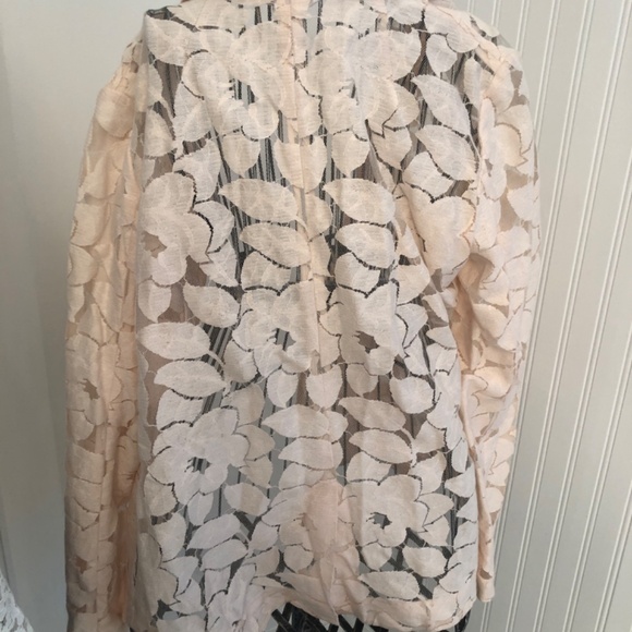 BCBG Coastal Feminine Pink Lace Cotton Jacket - Picture 4 of 4